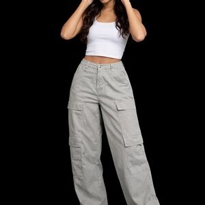 Sweet Envy Light Sage Green Cargo Jogger Pants